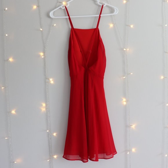 Lulu's Red Halter Backless Cocktail Dress | 085 - Picture 3 of 4